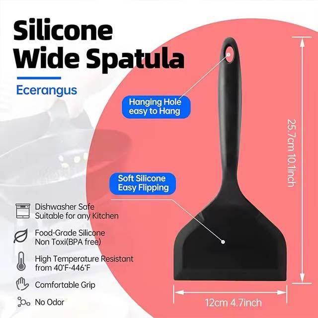Silicone Spatula Turner – Non-Stick Wide Shovel for Pancakes, Omelettes, Eggs, Fish & Pizza