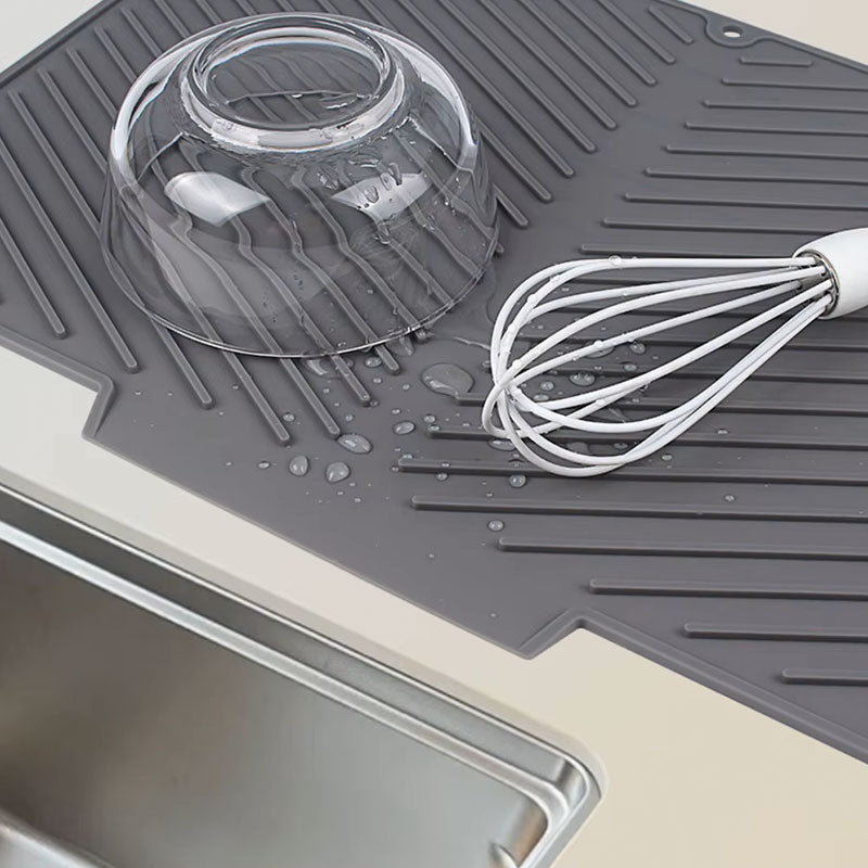 Tapis de séchage en silicone ondulé 30*40CM – Tapis d'égouttage antidérapant résistant à la chaleur pour comptoir et napperon de table de cuisine pliable