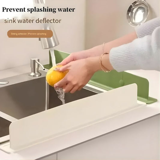 Silicone Sink Splash Guard with Strong Suction Cups – Waterproof Water Baffle Board – Flexible Anti-Splash Protector for Kitchen Islands, Sinks, and Bathroom Vanities