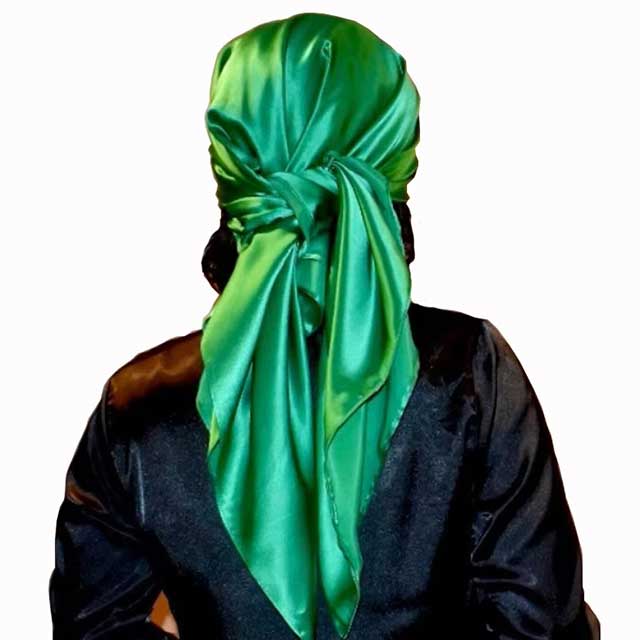90×90cm Silk Satin Square Scarf for Women – Plain Hijab, Headwrap, Shawl & Handkerchief