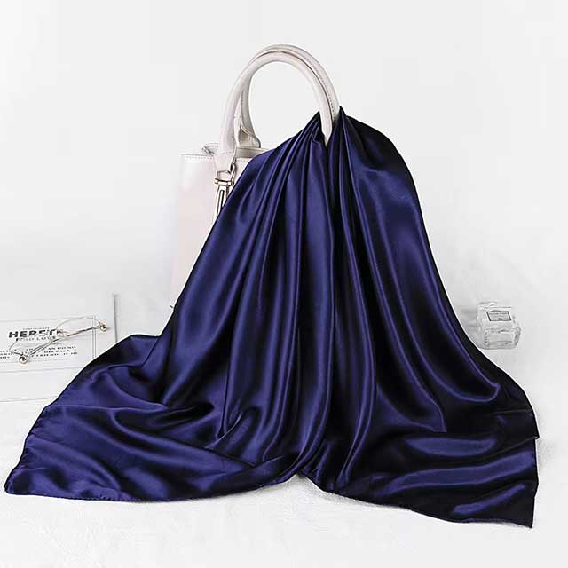 90×90cm Silk Satin Square Scarf for Women – Plain Hijab, Headwrap, Shawl & Handkerchief