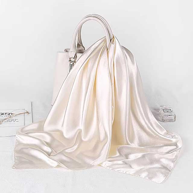 90×90cm Silk Satin Square Scarf for Women – Plain Hijab, Headwrap, Shawl & Handkerchief