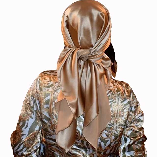 90×90cm Silk Satin Square Scarf for Women – Plain Hijab, Headwrap, Shawl & Handkerchief