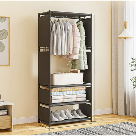 Simple Multi-Functional Coat and Hat Rack – Floor-Standing Bedroom & Dormitory Clothes Hanger – Heavy-Duty Iron Drying Rack for Garments, Bags, and Shoes – Space-Saving Storage Holder for Small Spaces