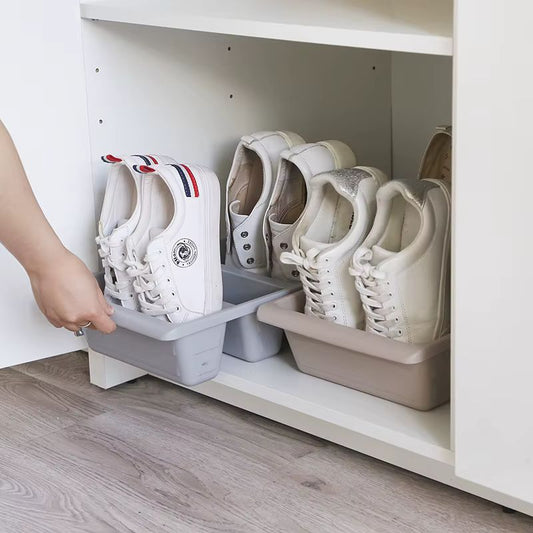Simple Nordic Vertical Slipper Rack – Modern Space-Saving Shoe Organizer for Home & Entryway (White/Gray)