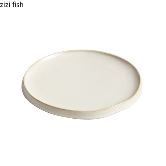 Simple Ceramic Round Dinner Plates – Solid Color Minimalist Pasta & Steak Dishes – Creative Dessert & Snack Trays for Home & Restaurant (6"/8"/10")