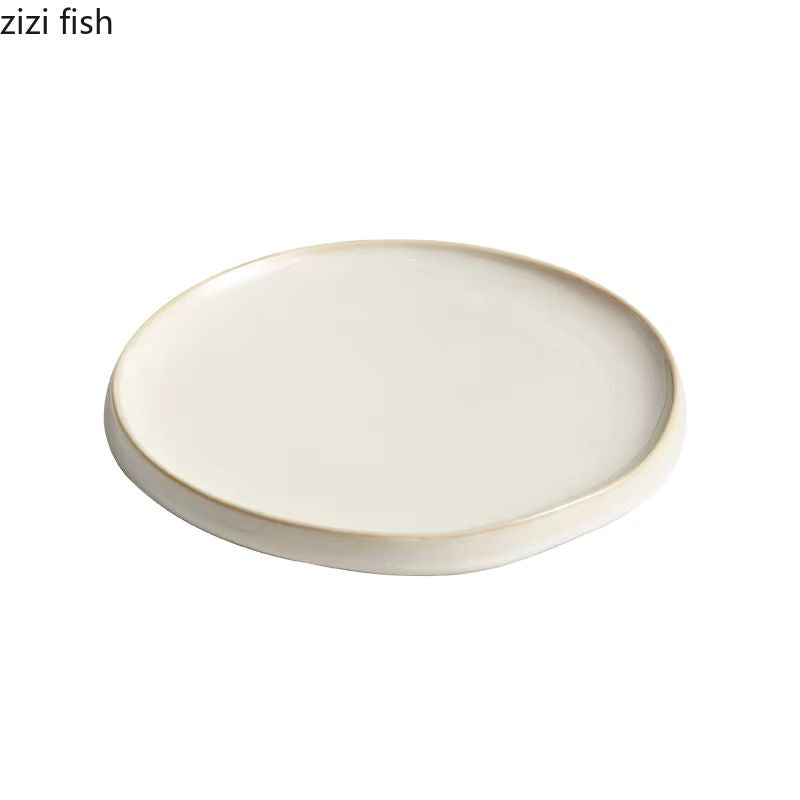 Simple Ceramic Round Dinner Plates – Solid Color Minimalist Pasta & Steak Dishes – Creative Dessert & Snack Trays for Home & Restaurant (6"/8"/10")