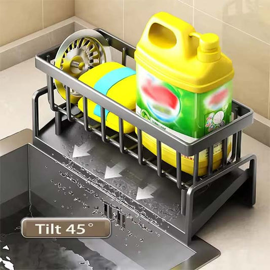 Stainless Steel Sink Drain Rack – Faucet Storage Organizer for Sponge, Soap & Towel Drying