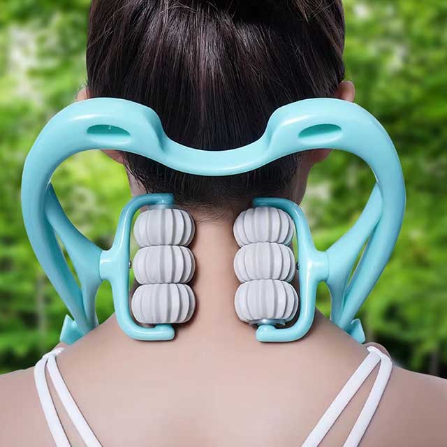Six-Wheel Manual Cervical Massager – Neck, Back & Waist Roller for Muscle Tension Relief & Relaxation