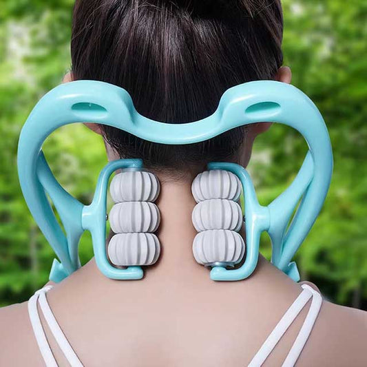 Six-Wheel Manual Cervical Massager – Neck, Back & Waist Roller for Muscle Tension Relief & Relaxation