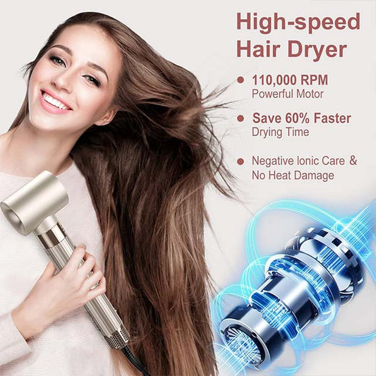 Slopehill Airstyler 5-in-1 High-Speed Ionic Hair Dryer – 110,000 RPM Quick Dry Styler with Automatic Air Curling Iron, Hair Straightener Brush &amp; Volume Brush