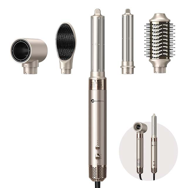 Slopehill Airstyler 5-in-1 High-Speed Ionic Hair Dryer – 110,000 RPM Quick Dry Styler with Automatic Air Curling Iron, Hair Straightener Brush &amp; Volume Brush