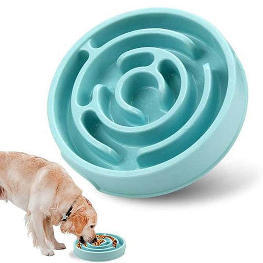 Slow Feeder Dog Bowl – Anti-Choking Puzzle Bowl for Dry, Wet & Raw Food | Maze Design to Slow Down Eating & Prevent Overeating | Puppy Training Dish for Small & Medium Dogs, Cats & Pets