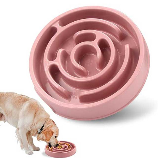 Slow Feeder Dog Bowl – Anti-Choking Puzzle Bowl for Dry, Wet & Raw Food | Maze Design to Slow Down Eating & Prevent Overeating | Puppy Training Dish for Small & Medium Dogs, Cats & Pets