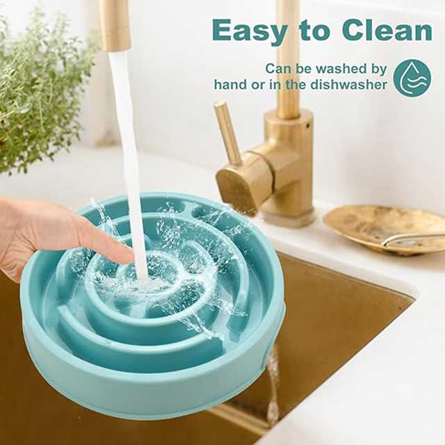 Slow Feeder Dog Bowl – Anti-Choking Puzzle Bowl for Dry, Wet & Raw Food | Maze Design to Slow Down Eating & Prevent Overeating | Puppy Training Dish for Small & Medium Dogs, Cats & Pets