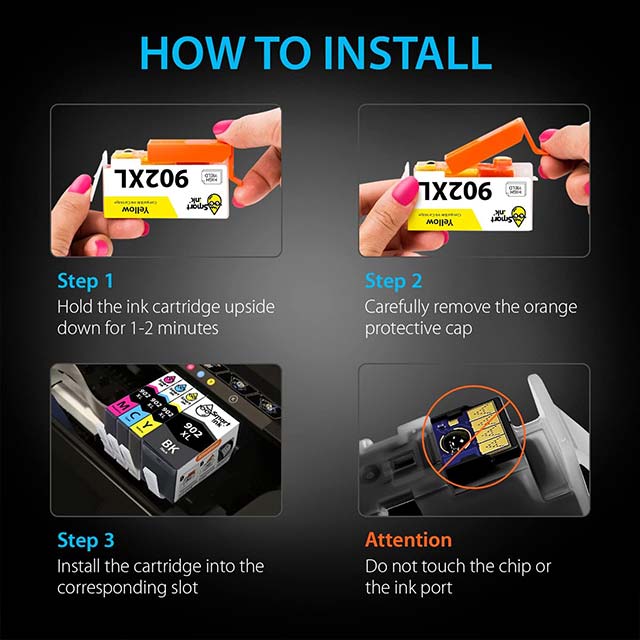 Smart Ink Compatible HP 902 XL Ink Cartridge Replacement Combo – 2 Black XL &amp; 5 Color XL Cartridges for Officejet Pro 6978/6968/6974/6975/6960/6951/6954/6956/6958 Printers