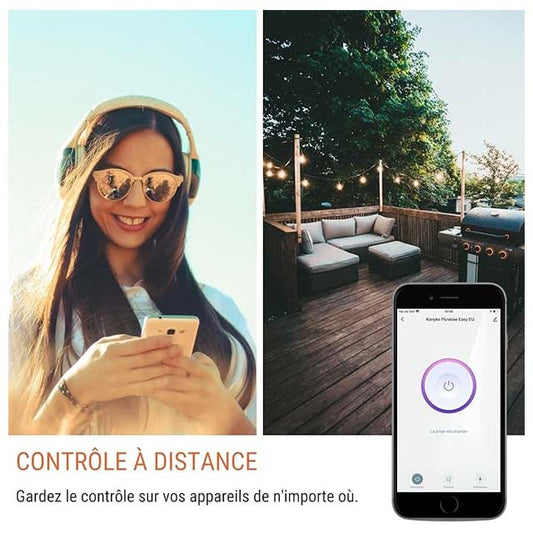 Konyks Pluviose Easy EU: Smart Outdoor WiFi & Bluetooth Socket | IP55, 16A, 3680W | Energy Monitoring | Alexa & Google Home Compatible