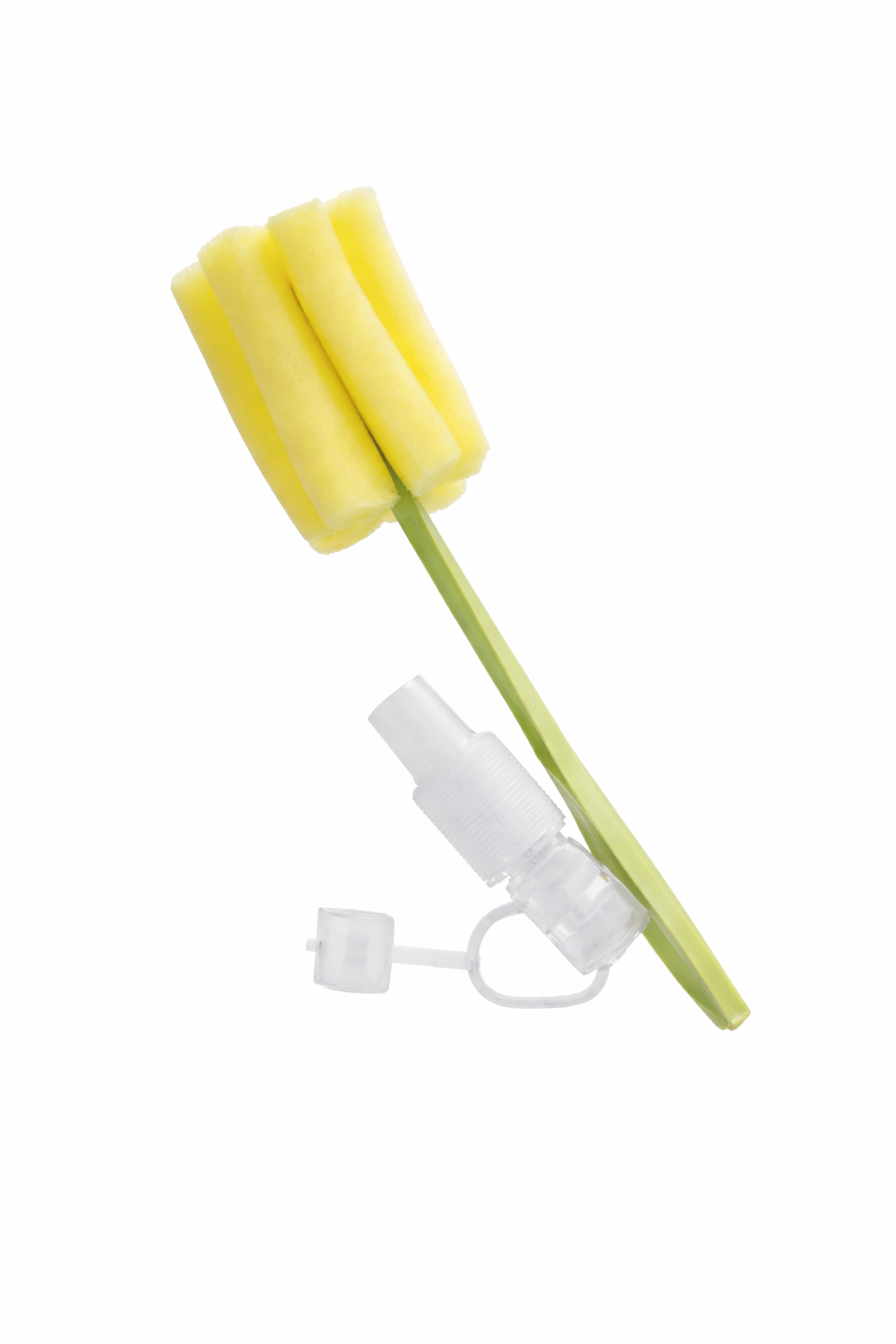 Brosse de nettoyage distributeur de savon avec tête éponge – Brosse à long manche pour tasses et biberons, éponge à récurer rechargeable avec distributeur de savon liquide