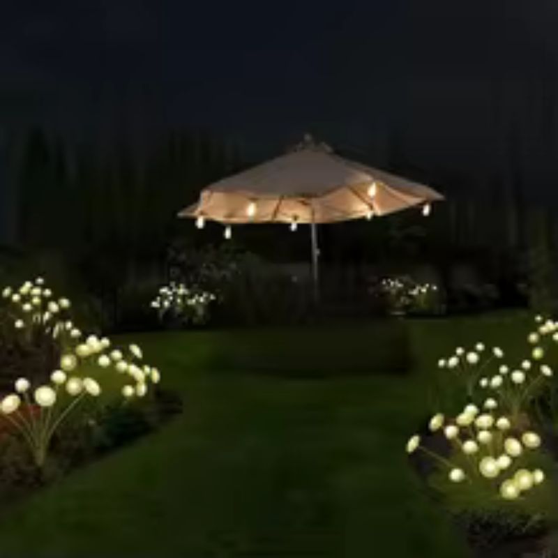 Solar 6-LED Jellyfish & Mushroom Lights – Fiber Optic Garden Ground Plug – Waterproof Outdoor Atmosphere Lights for Lawn, Yard & Patio (RGB / Warm)