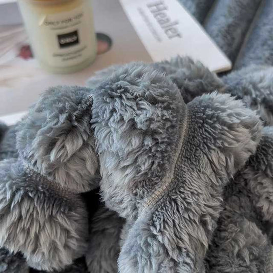 Solid Color Thickened Striped Blanket – Multi-Use Bed Sheet Cover, Nap Blanket & Pet Throw