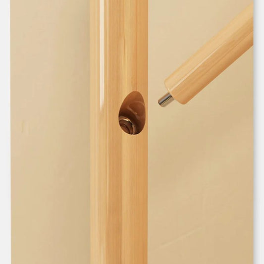 Solid Wood Rotating Coat Rack – Floor-Standing Vertical Clothes Hanger for Living Room & Bedroom, Modern Minimalist (White/Brown/Beige)