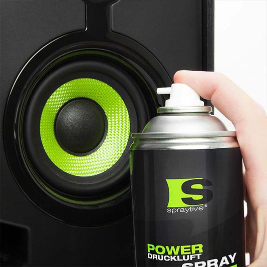 Spraytive 400ml Power Compressed Air Duster with 100mm Spray Extension – Premium Cleaner for Keyboards, PCs, Cameras – Made in Germany