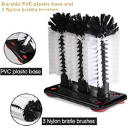 Brosse lave-verres 3-en-1 Sprookber – Nettoyeur d'évier à triple brosse avec base à ventouse – Lave-verres professionnel pour éviers de cuisine, verrerie et services de vaisselle – Nettoyeur de tasses manuel robuste
