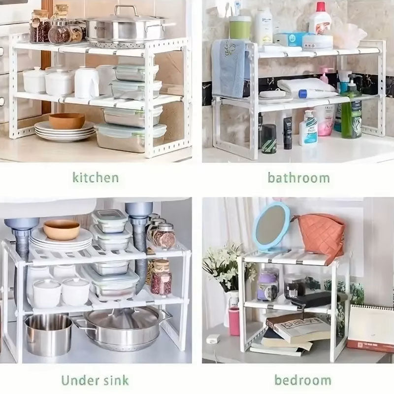 Étagères de rangement empilables pour placards | Organiseur de cuisine polyvalent pour comptoir et garde-manger