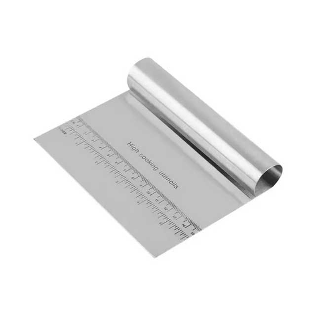 Stainless Steel Baking Scraper – Multipurpose Dough, Cream, Sausage & Cake Cutter Tool