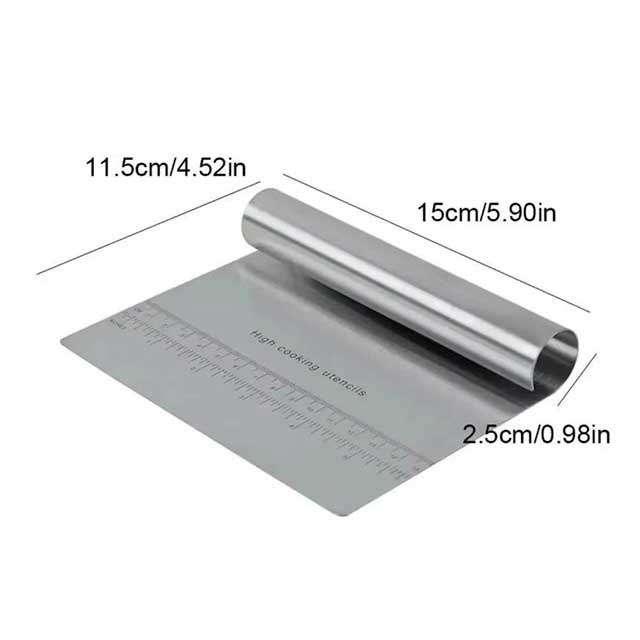 Stainless Steel Baking Scraper – Multipurpose Dough, Cream, Sausage & Cake Cutter Tool