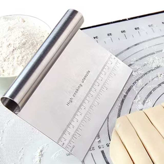 Stainless Steel Baking Scraper – Multipurpose Dough, Cream, Sausage & Cake Cutter Tool