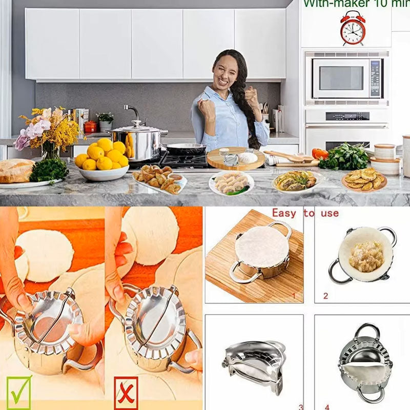Stainless Steel Dumpling Maker & Press | Ravioli Skin Mold & Pie Making Tool | Professional Pastry Wrapper Cutter | Kitchen Accessories