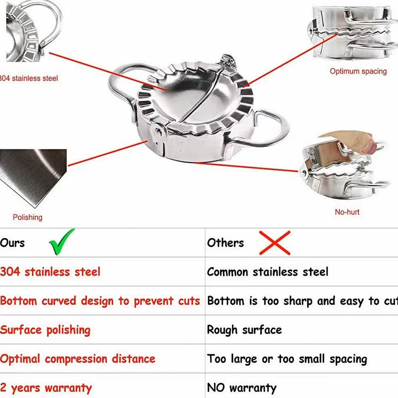 Stainless Steel Dumpling Maker & Press | Ravioli Skin Mold & Pie Making Tool | Professional Pastry Wrapper Cutter | Kitchen Accessories