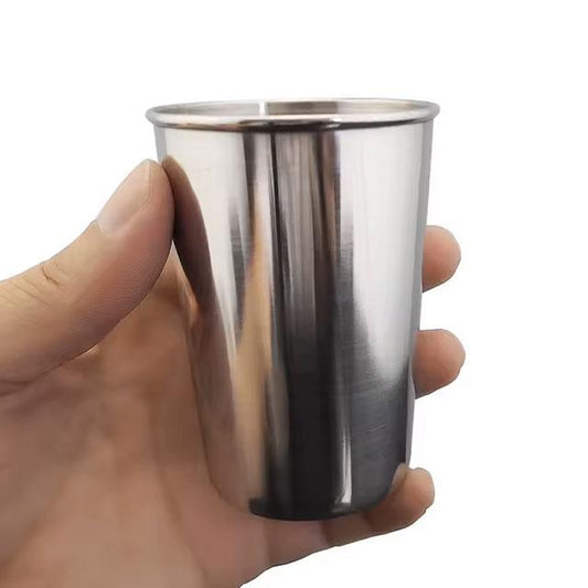Stainless Steel Metal Cup Set – Beer, Wine, Coffee & Tea Tumblers – Durable Travel & Camping Mugs for Outdoor & Home Use