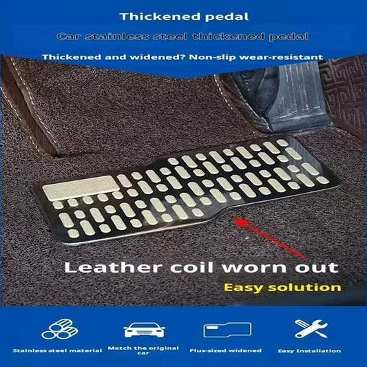 Stainless Steel Non-Slip Car Pedal Mat – Thickened Wear-Resistant Foot Pedal Cover for SUV & Truck, Metal Car Accessories