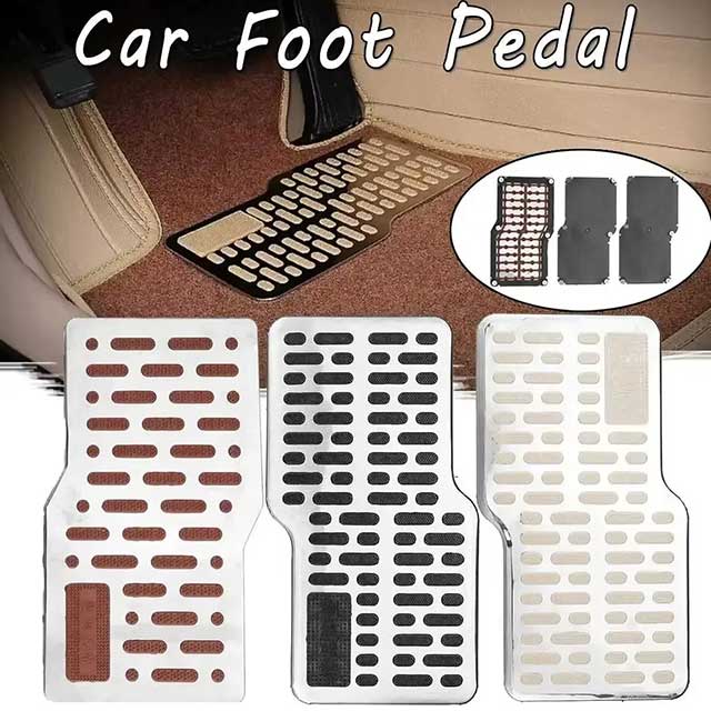 Stainless Steel Non-Slip Car Pedal Mat – Thickened Wear-Resistant Foot Pedal Cover for SUV & Truck, Metal Car Accessories