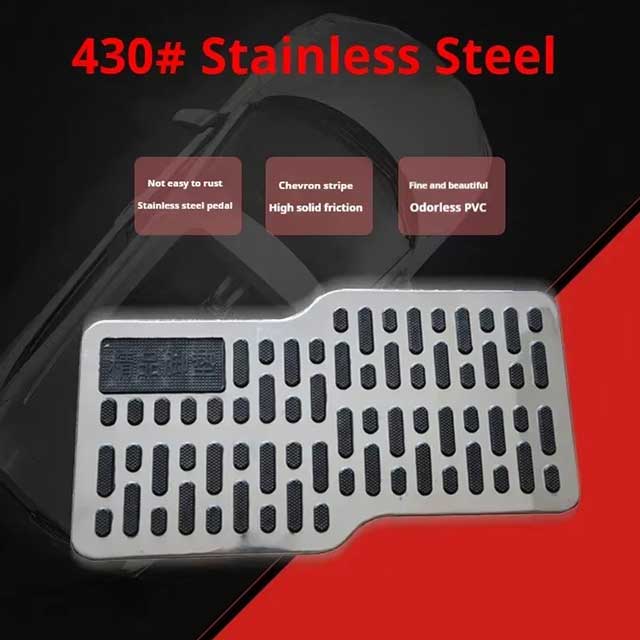 Stainless Steel Non-Slip Car Pedal Mat – Thickened Wear-Resistant Foot Pedal Cover for SUV & Truck, Metal Car Accessories