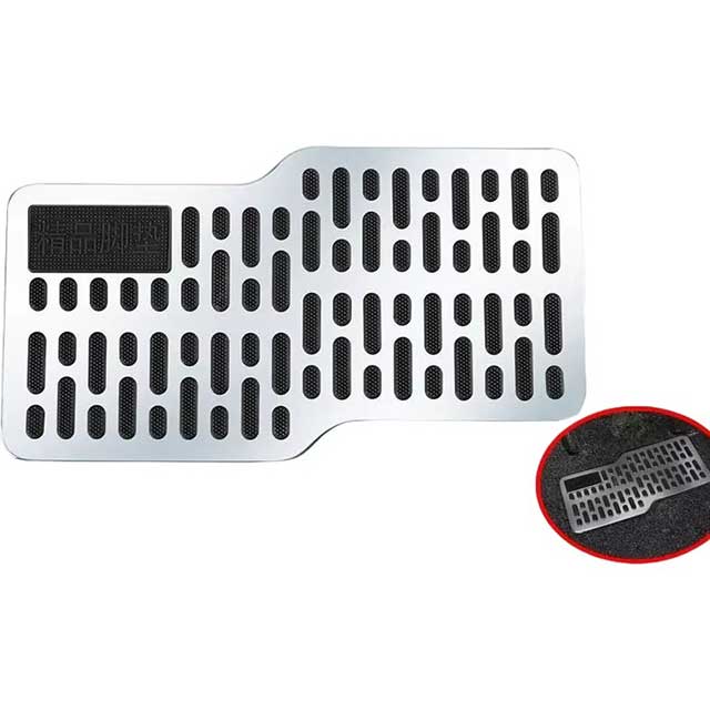 Stainless Steel Non-Slip Car Pedal Mat – Thickened Wear-Resistant Foot Pedal Cover for SUV & Truck, Metal Car Accessories