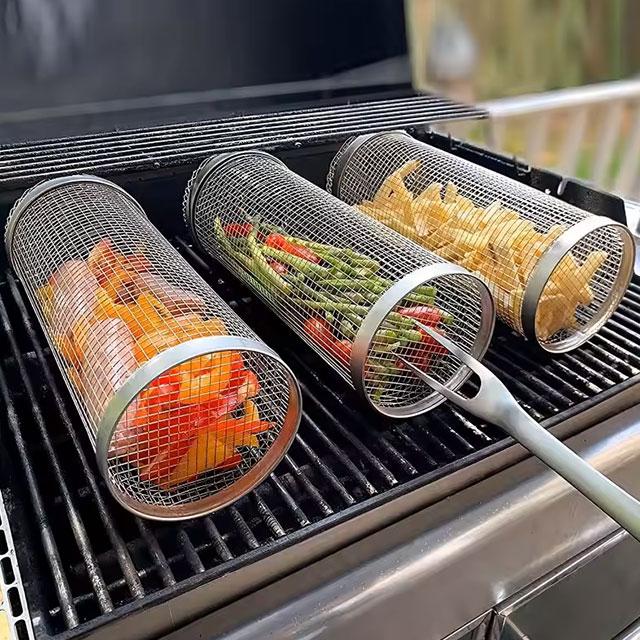 Stainless Steel Portable Barbecue Grill Net – Outdoor Camping BBQ Basket for Grilling