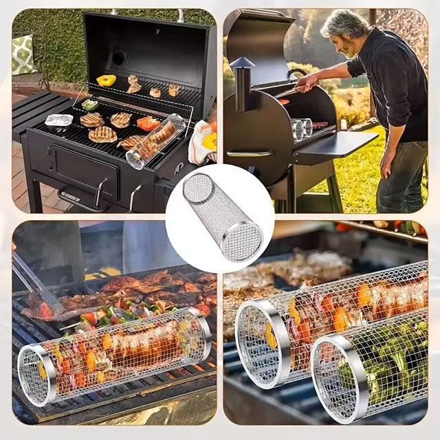 Stainless Steel Portable Barbecue Grill Net – Outdoor Camping BBQ Basket for Grilling