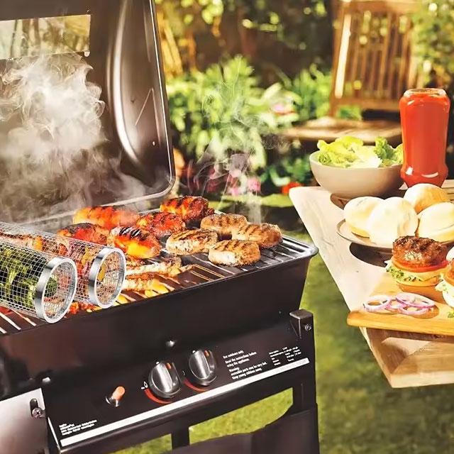 Stainless Steel Portable Barbecue Grill Net – Outdoor Camping BBQ Basket for Grilling