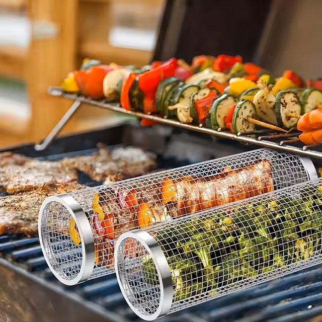 Stainless Steel Portable Barbecue Grill Net – Outdoor Camping BBQ Basket for Grilling