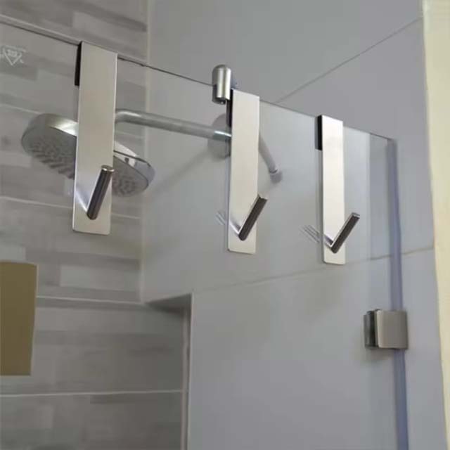 Stainless Steel S-Shape Over Glass Door Shower Towel Rack – Bathroom Bathrobe & Towel Hanger Hooks for Shower Door