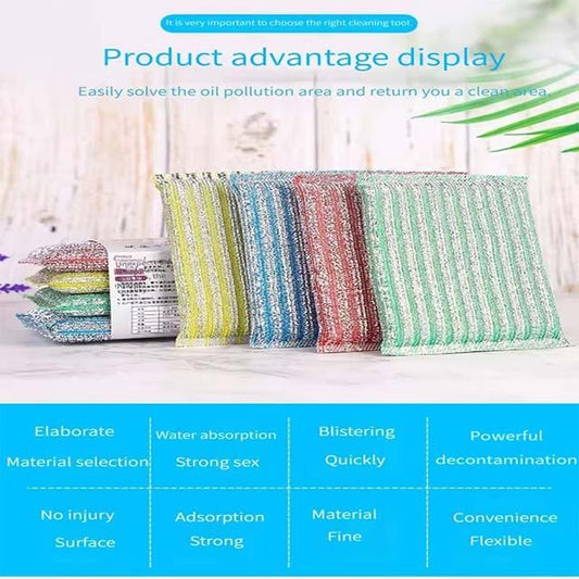 4PCS Stainless Steel Wire Scouring Sponge – Decontamination Scrubber for Cleaning Bowls, Dishes & Pots