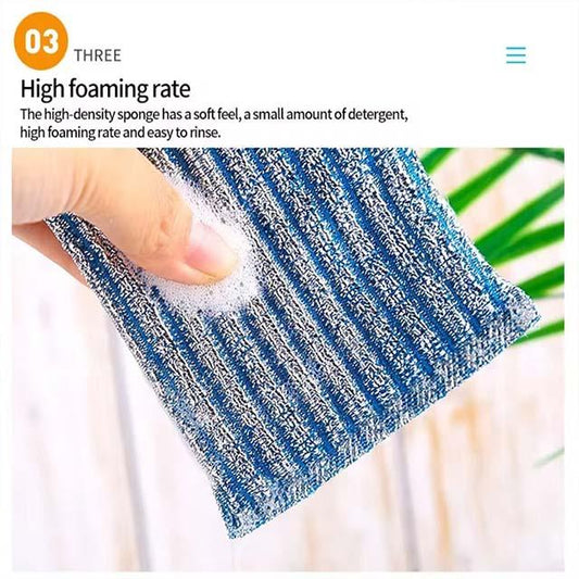 4PCS Stainless Steel Wire Scouring Sponge – Decontamination Scrubber for Cleaning Bowls, Dishes & Pots