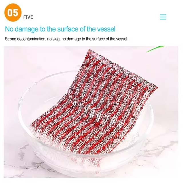 4PCS Stainless Steel Wire Scouring Sponge – Decontamination Scrubber for Cleaning Bowls, Dishes & Pots