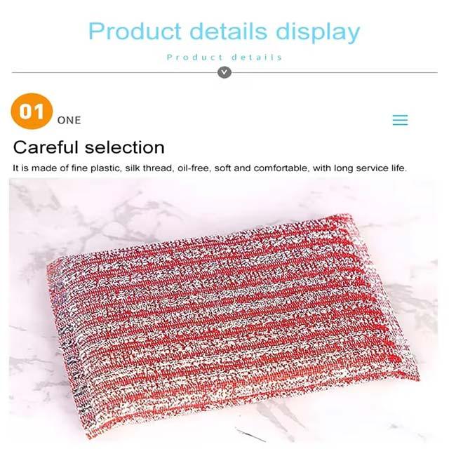 4PCS Stainless Steel Wire Scouring Sponge – Decontamination Scrubber for Cleaning Bowls, Dishes & Pots