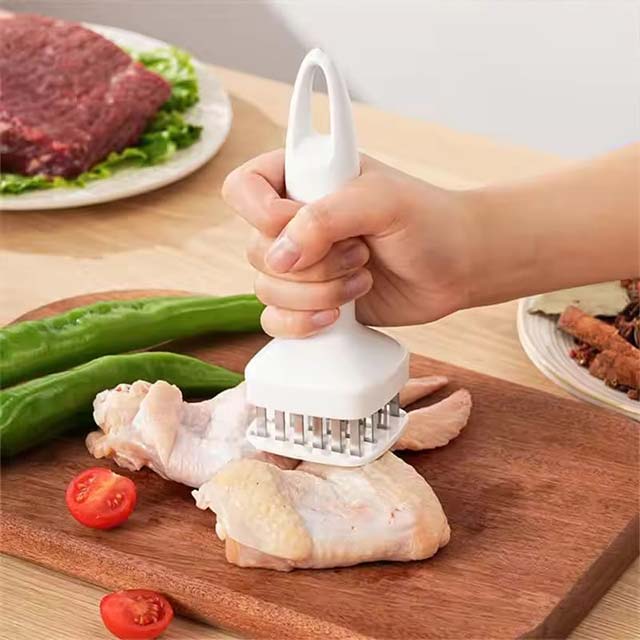 Stainless Steel Meat Tenderizer Hammer – Needle Punch Tool for Steak, Poultry & Tenderizing Meat Fibers