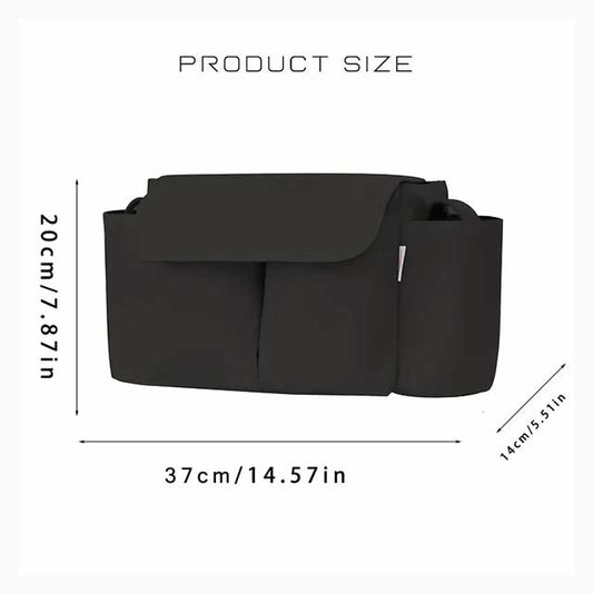 Stroller Organizer Bag for Mums – Large Capacity Hanging Diaper Bag with Bottle Holder | Baby Pram Travel Accessory