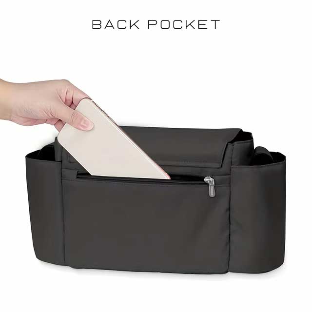 Stroller Organizer Bag for Mums – Large Capacity Hanging Diaper Bag with Bottle Holder | Baby Pram Travel Accessory